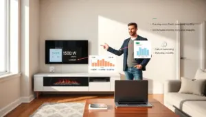 how much electricity does an electric fireplace use